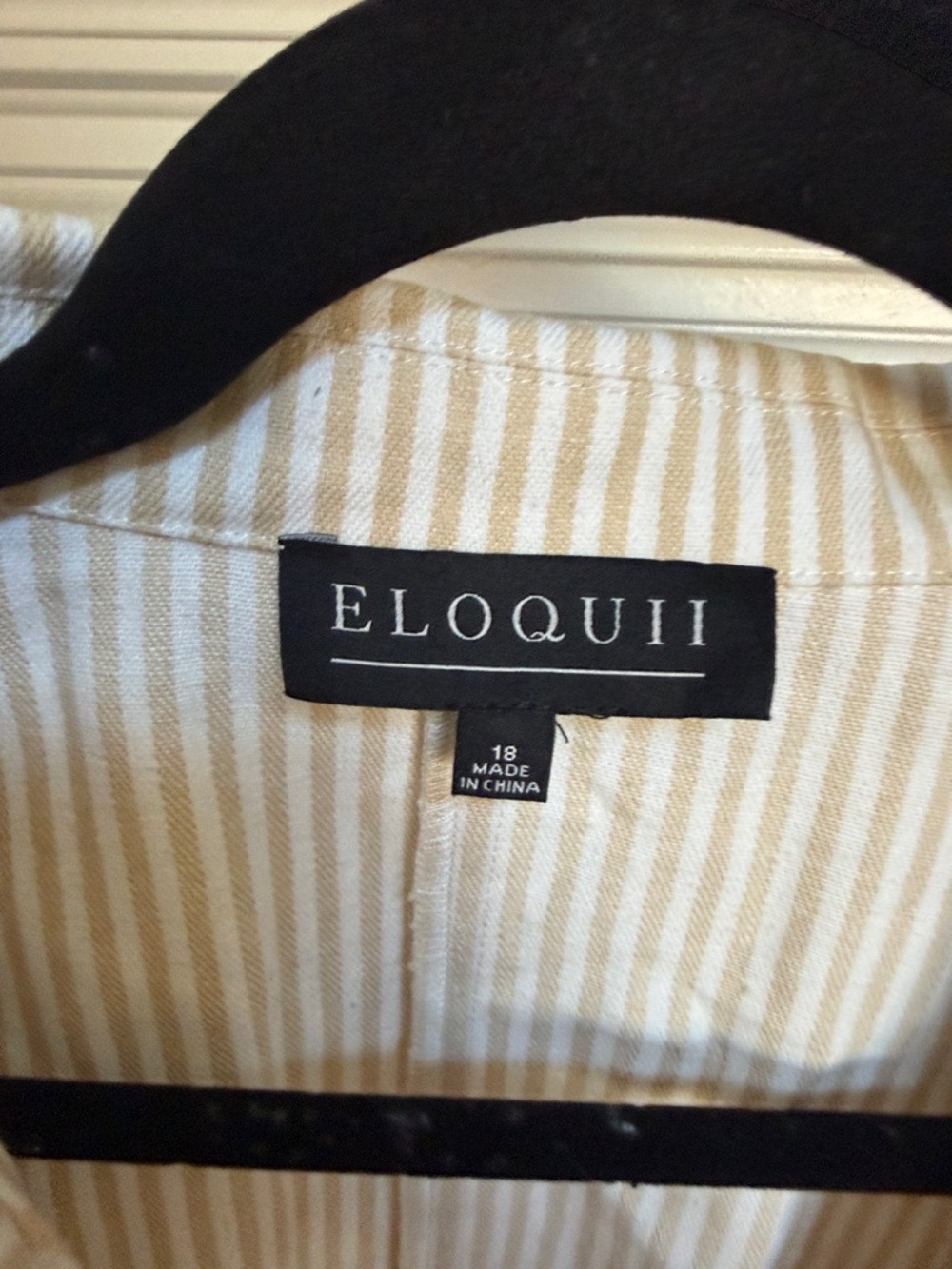 Eloquii Cream and White Striped Tie-Waist Blazer Sz 18 - Picture 6 of 12
